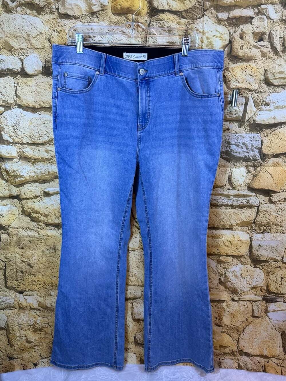 Cato Contour Fit Hi-Rise Stretch Flare Jeans Women's Size 16W Medium Wash